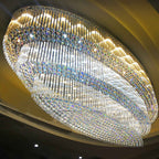 Oval Flush Mounted Crystal Chandelier