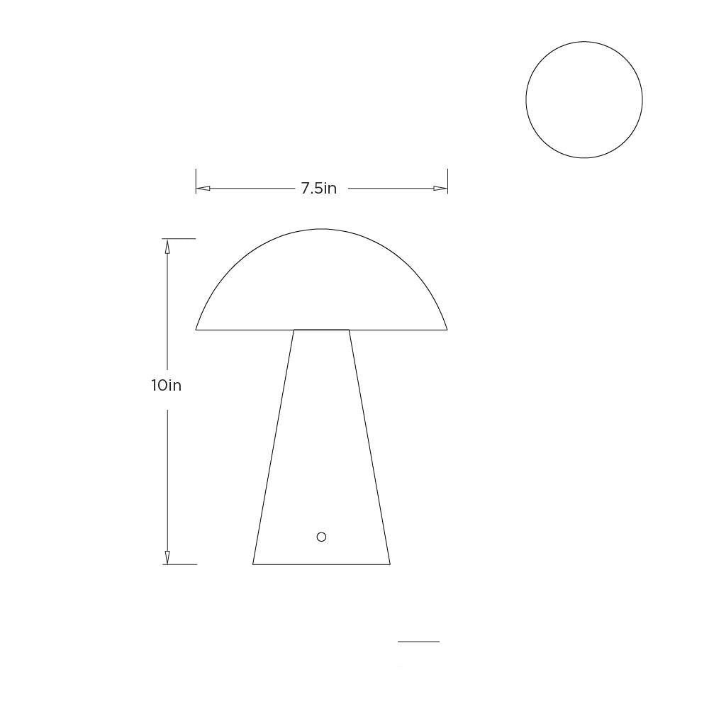 Struzzo Rechargeable Accent Lamp PAC02 technical dimension drawing