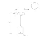 Lumi Rechargeable Accent Lamp PAC04 technical dimension drawing