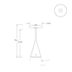 Eos Rechargeable Accent Lamp PAC06 technical dimension drawing