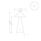 Chanell Rechargeable Accent Lamp PAC07 technical dimension drawing