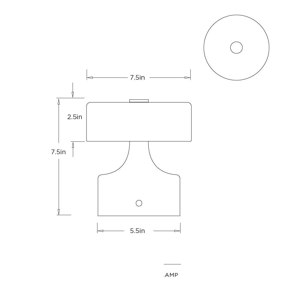 Verglas Mini Rechargeable Accent Lamp PAC11 technical dimension drawing
