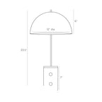 Weslan Desk Lamp PDC01 technical dimension drawing