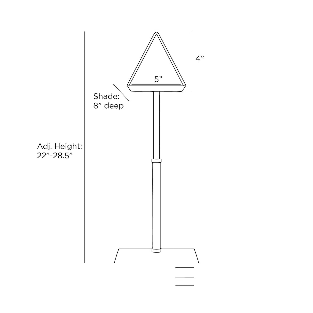 Tyson Desk Lamp PDC03 technical dimension drawing