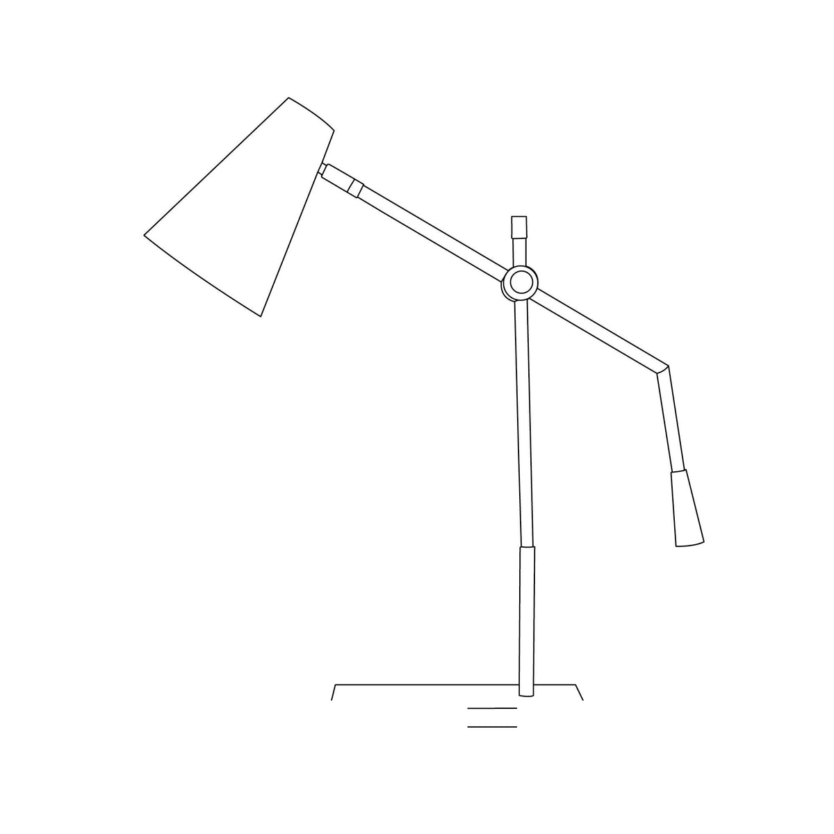 Tyson Desk Lamp PDC04 technical dimension drawing