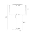 Valerie Desk Lamp PDC05-SH007 technical dimension drawing