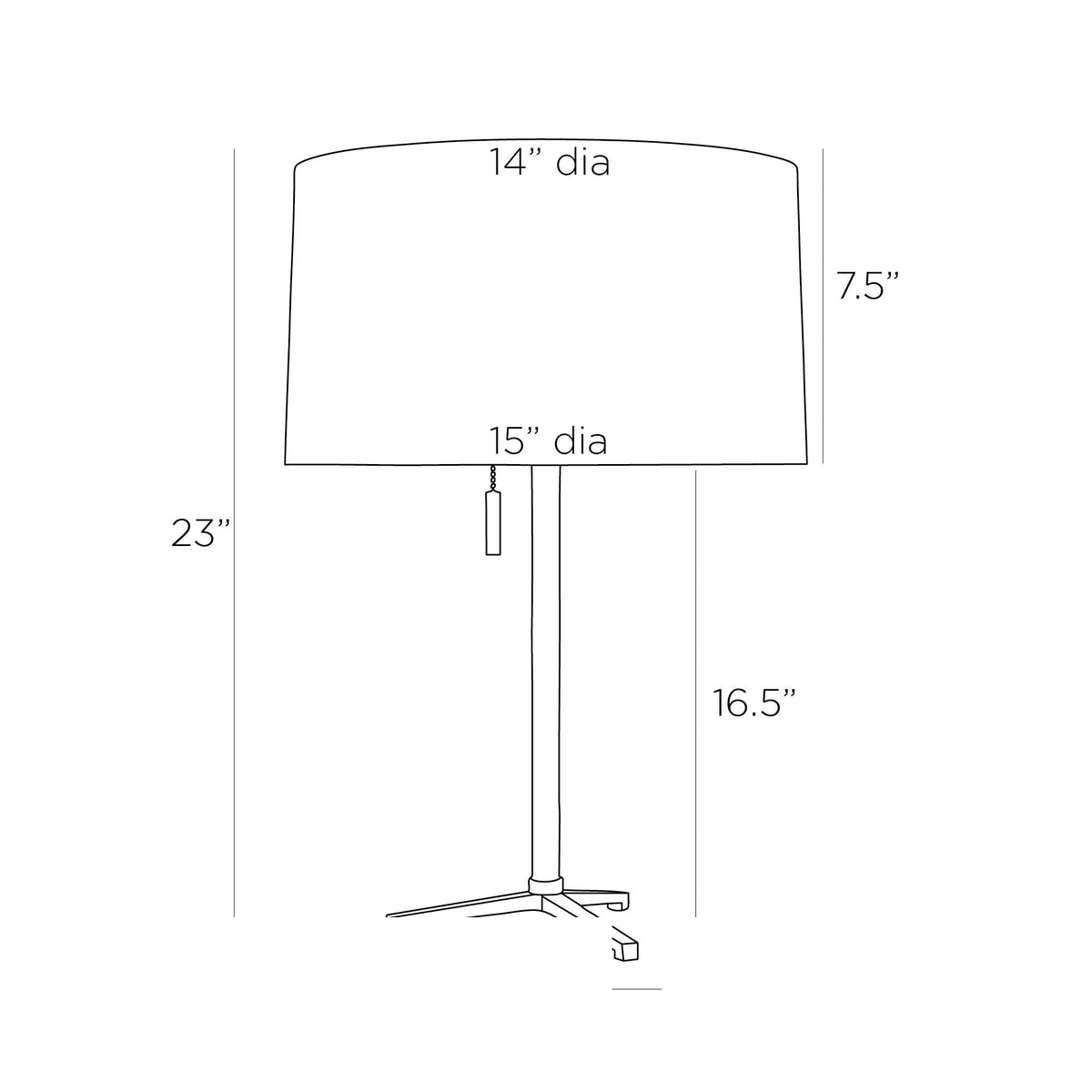 Valerie Desk Lamp PDC05-SH007 technical dimension drawing