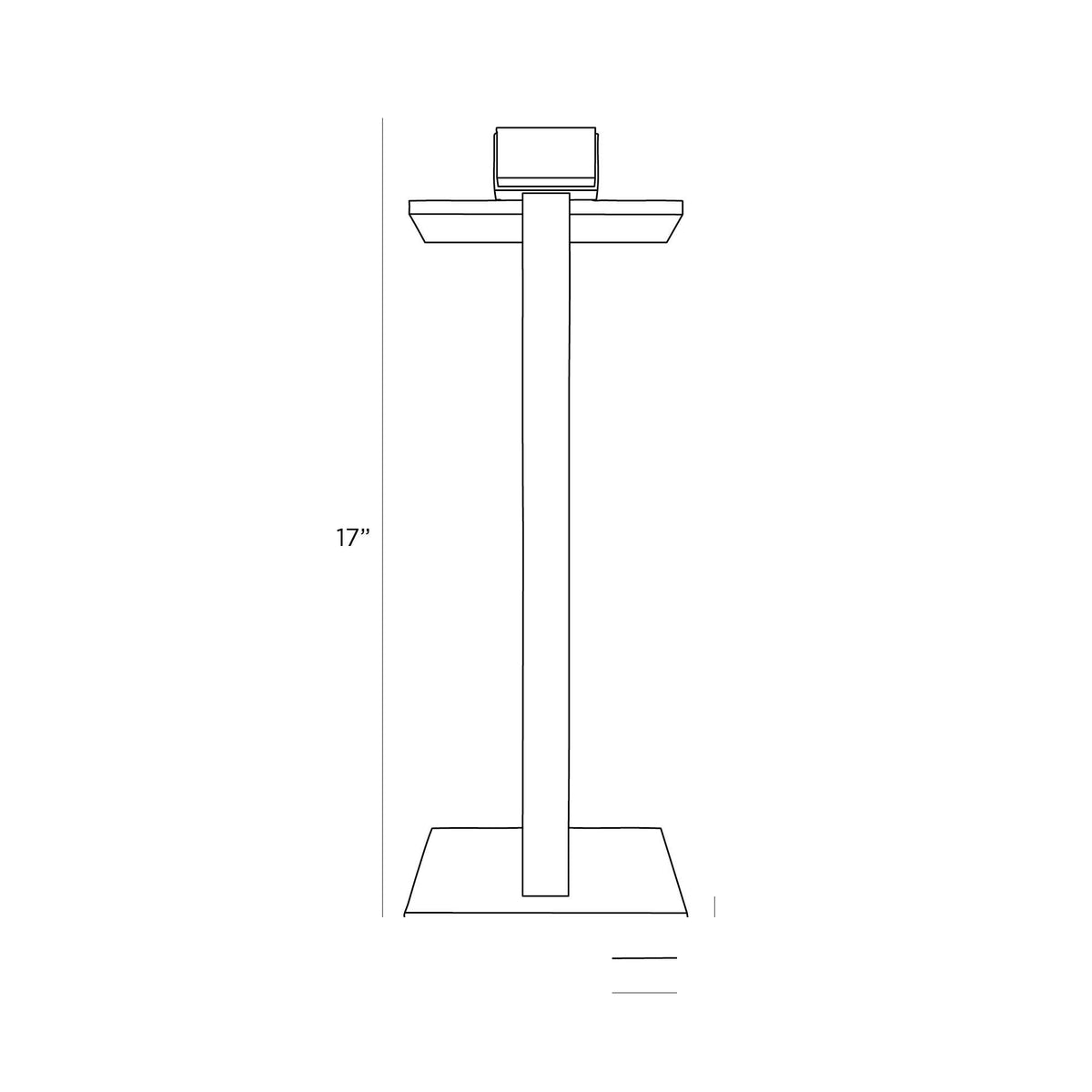 Twain Desk Lamp PDC06 technical dimension drawing