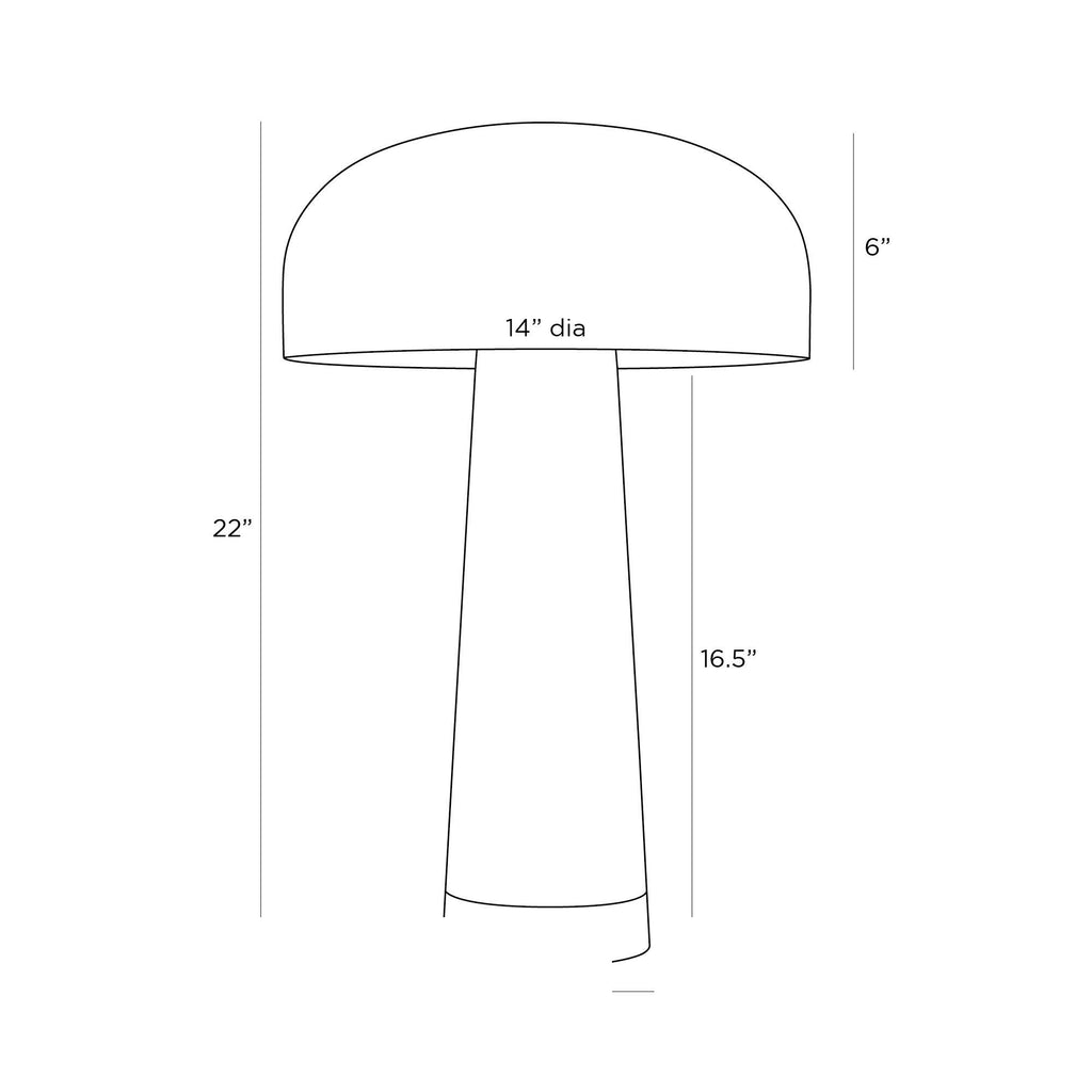 Williams Desk Lamp PDC07 technical dimension drawing