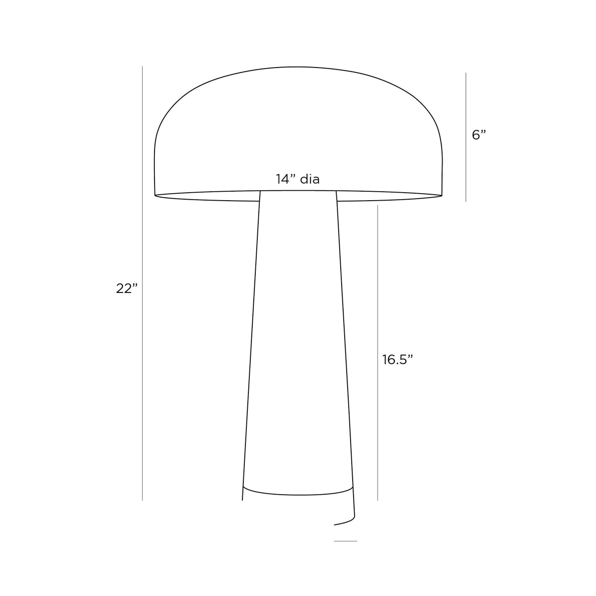 Williams Desk Lamp PDC07 technical dimension drawing