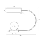 Venice Desk Lamp PDC09 technical dimension drawing