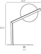 Zahar Desk Lamp PDC11 technical dimension drawing