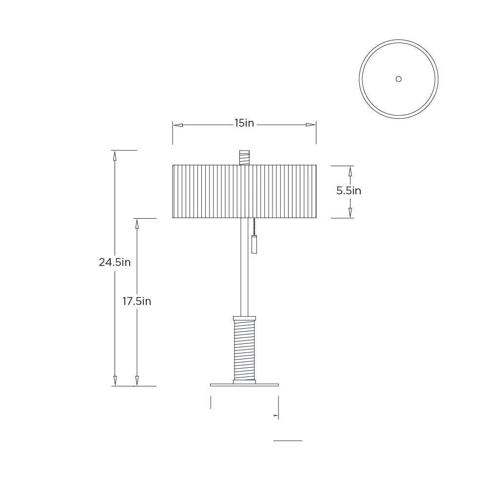 Middlebury Desk Lamp PDC12 technical dimension drawing