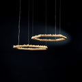 Hand Hammered Brass Natural Crystal Chandelier for High-Ceiling / low-Ceiling