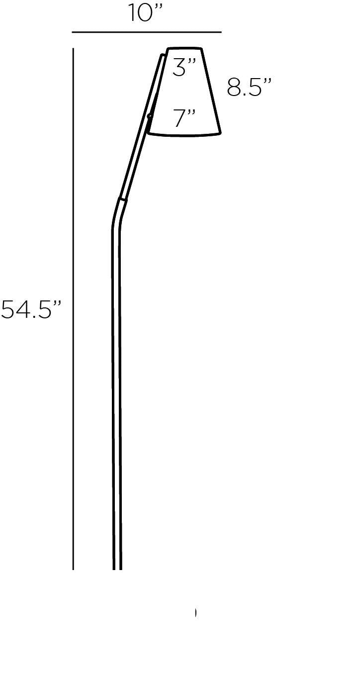 Zealand Floor Lamp PFC14 technical dimension drawing