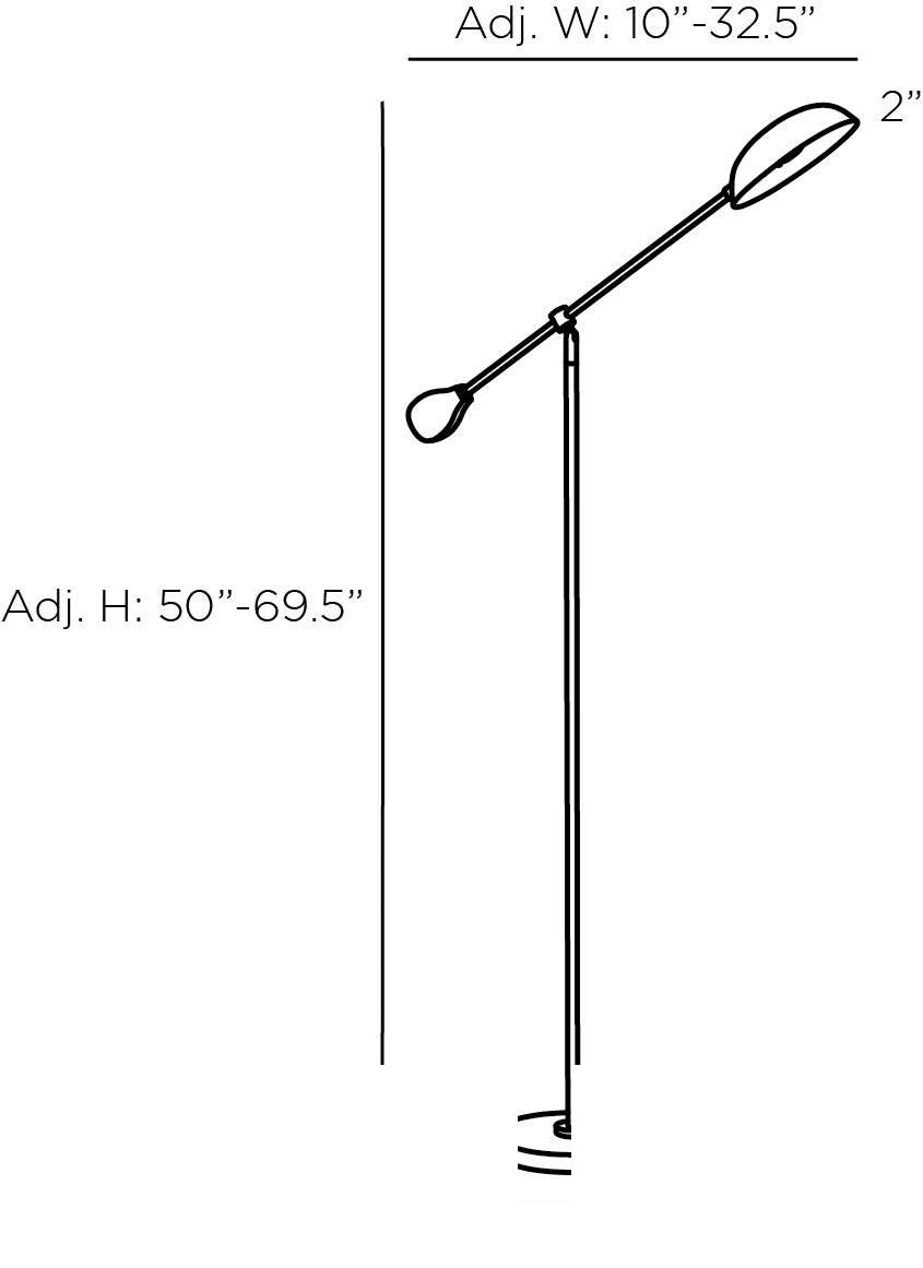 Alaric Floor Lamp PFC15 technical dimension drawing
