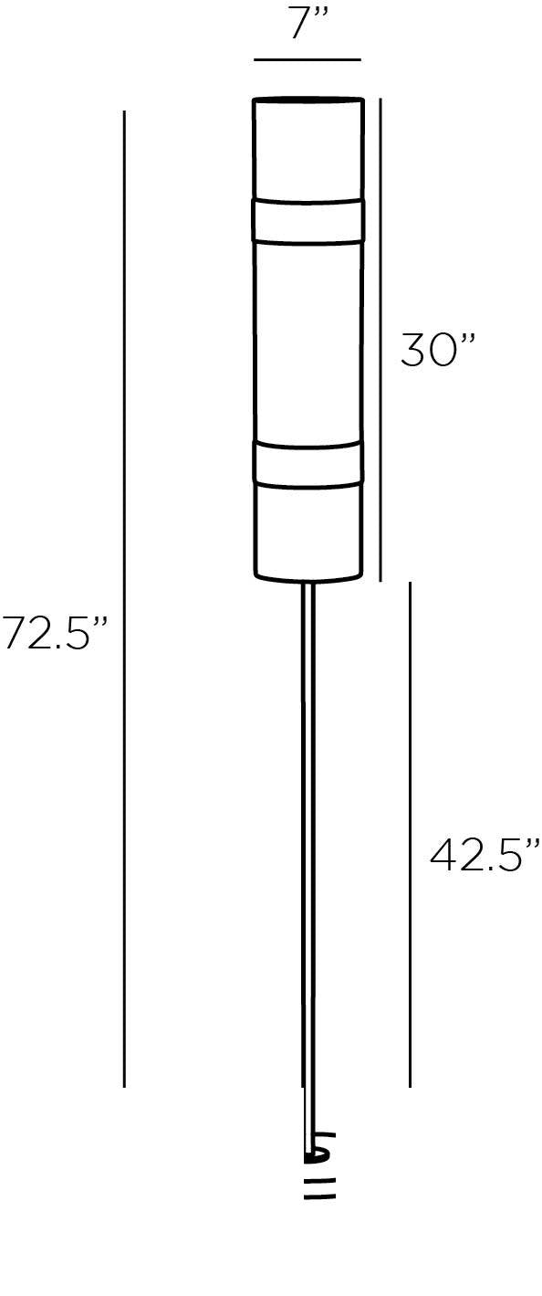 Belton Floor Lamp PFC16 technical dimension drawing