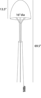 Italia Floor Lamp PFC21 technical dimension drawing