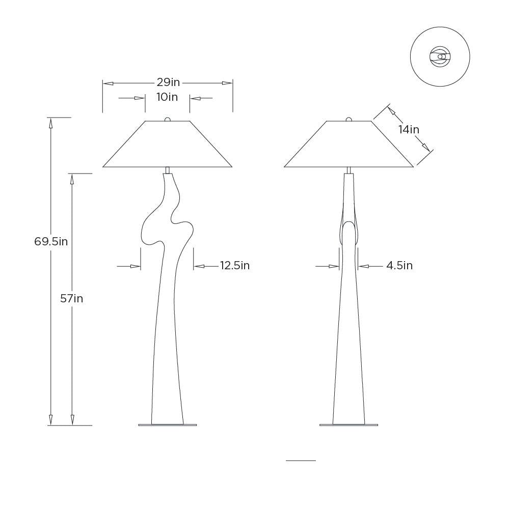 Nicolette Floor Lamp PFC22-603 technical dimension drawing