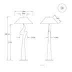 Nicolette Floor Lamp PFC22-603 technical dimension drawing