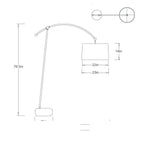 Calder Floor Lamp PFC25-SH068 technical dimension drawing
