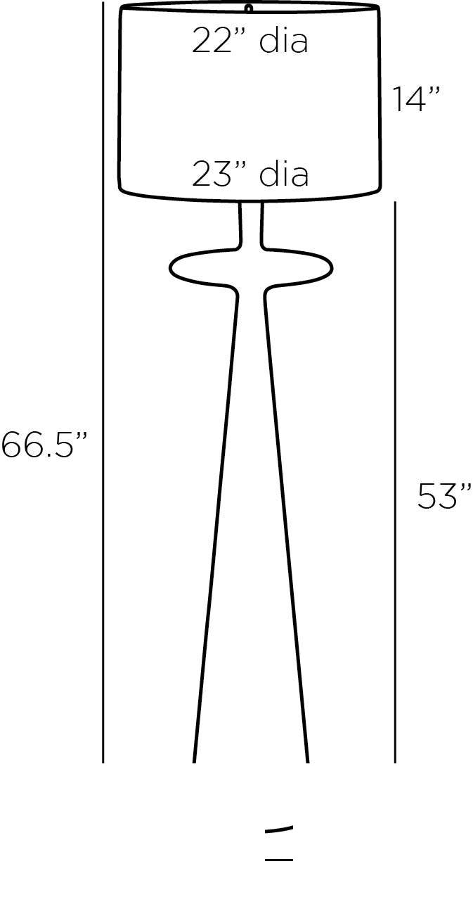 Putney Floor Lamp PFI04-SH031 technical dimension drawing