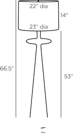 Putney Floor Lamp PFI04-SH031 technical dimension drawing