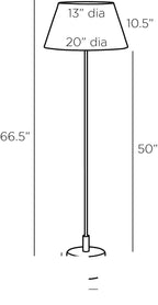 Xena Floor Lamp PFI05 technical dimension drawing