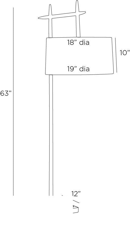 Eileen Floor Lamp PFI10-SH053 technical dimension drawing