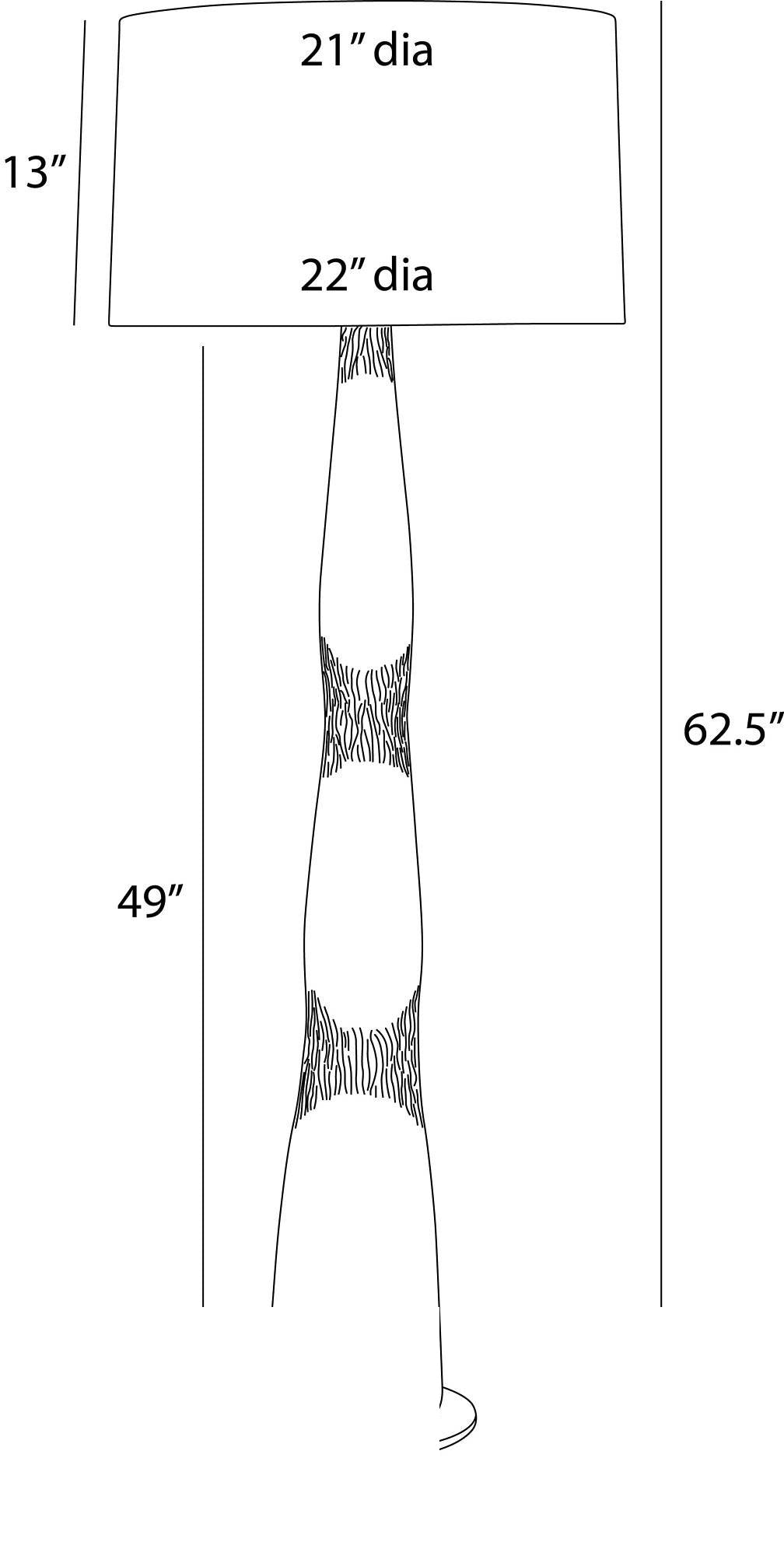 Kash Floor Lamp PFI19-754 technical dimension drawing