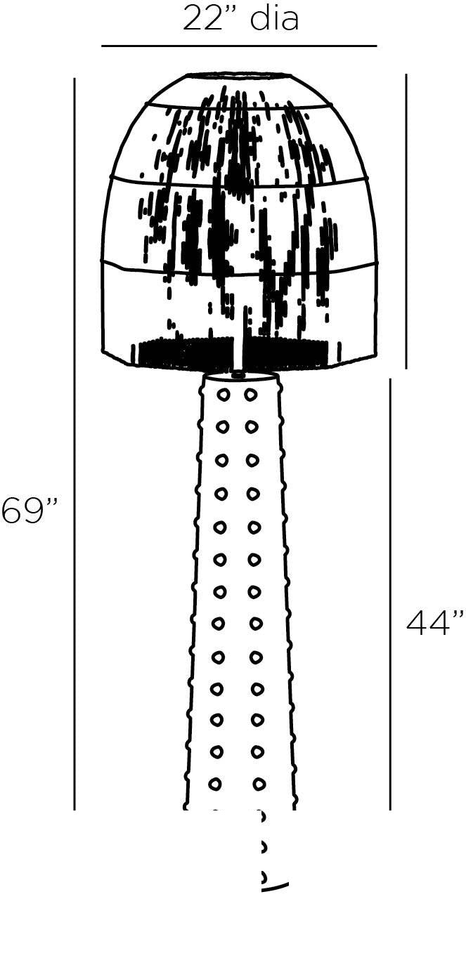 Agnes Floor Lamp PFS02 technical dimension drawing