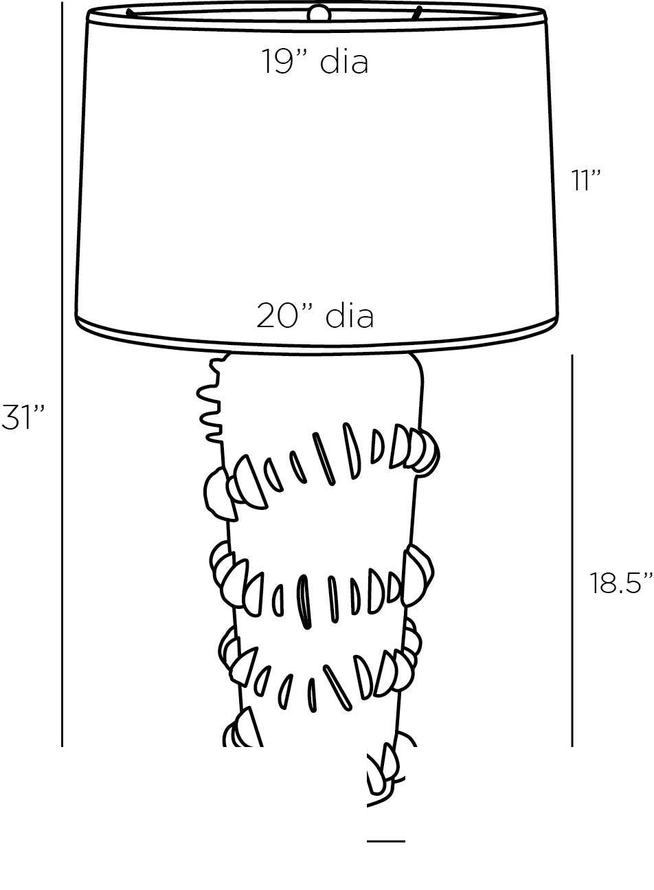 Beatrix Table Lamp PTC11-SH021 technical dimension drawing