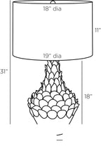Aegon Table Lamp PTC12-690 technical dimension drawing