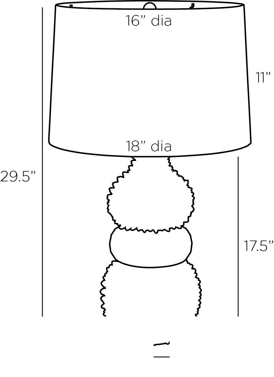 Basilio Table Lamp PTC13-SH024 technical dimension drawing