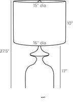 Bridgeport Table Lamp PTC15-SH027 technical dimension drawing
