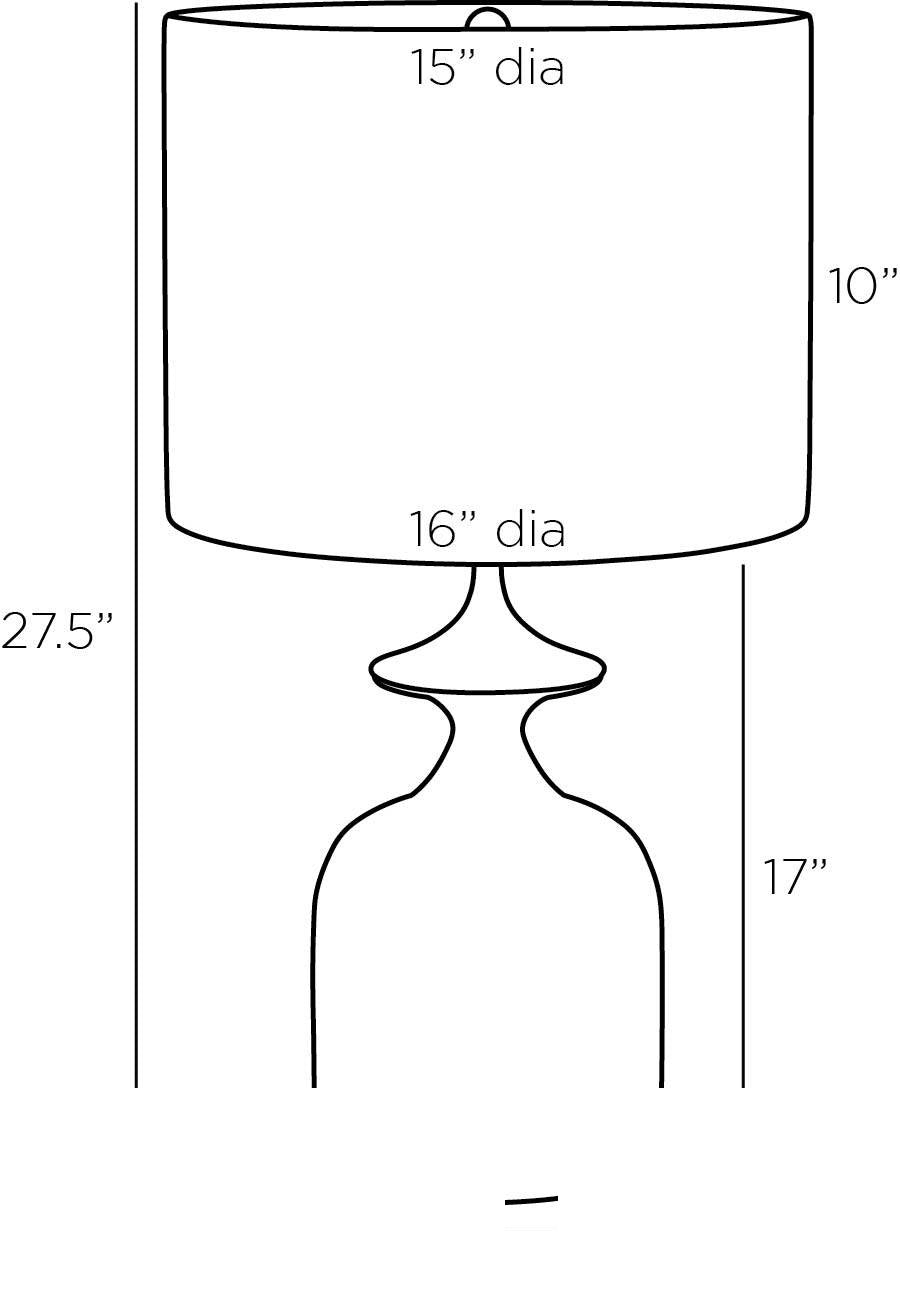 Bridgeport Table Lamp PTC15-SH027 technical dimension drawing