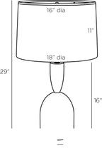 Brighton Table Lamp PTC24-252 technical dimension drawing