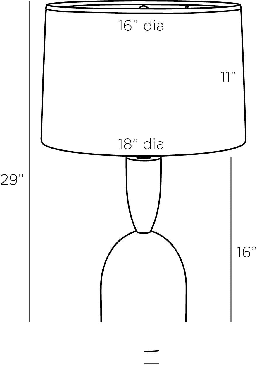 Brighton Table Lamp PTC24-252 technical dimension drawing