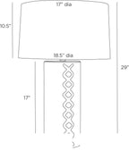 DiMaggio Table Lamp PTC30-167 technical dimension drawing