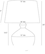 Clementine Table Lamp PTC32-591 technical dimension drawing