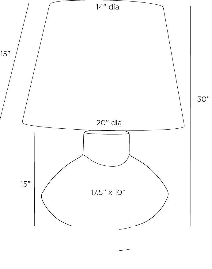 Ginn Table Lamp PTC33-103 technical dimension drawing