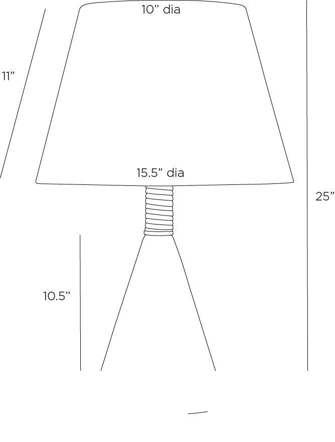 Everly Table Lamp PTC38-SH039 technical dimension drawing