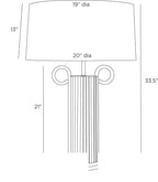 Eros Table Lamp PTC41-764 technical dimension drawing