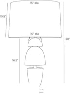 Comal Table Lamp PTC43-229 technical dimension drawing