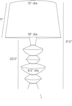 Jillian Table Lamp PTC44-152 technical dimension drawing