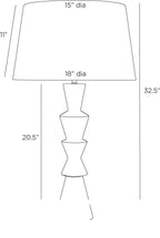 Chloe Table Lamp PTC45-SH046 technical dimension drawing