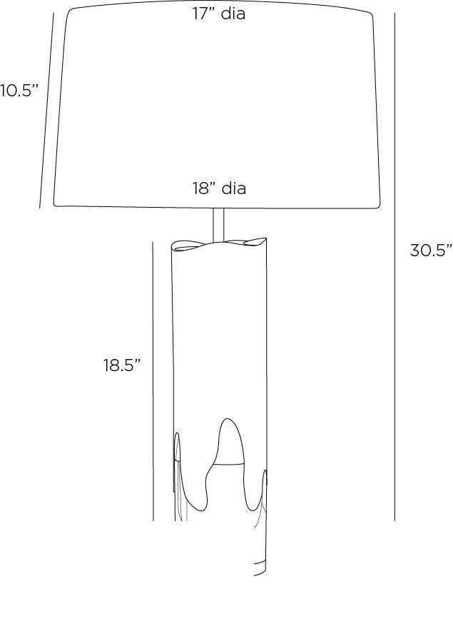 Equinox Table Lamp PTC46-SH049 technical dimension drawing