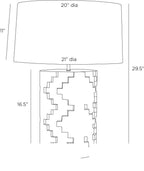 Cornwall Table Lamp PTC48-SH051 technical dimension drawing