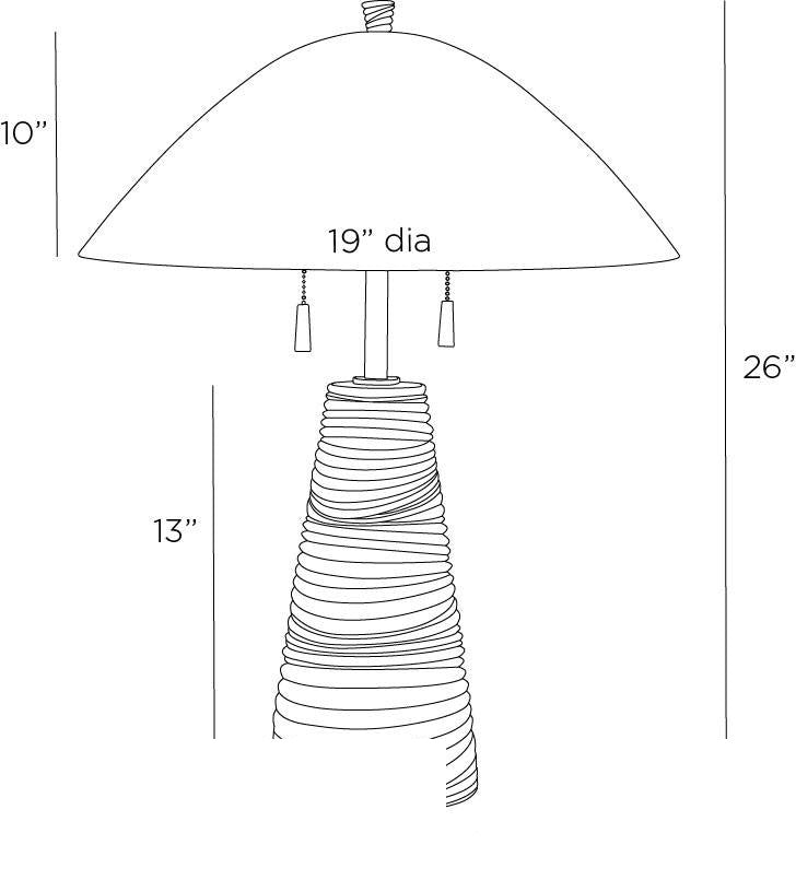 Fender Table Lamp PTC50 technical dimension drawing
