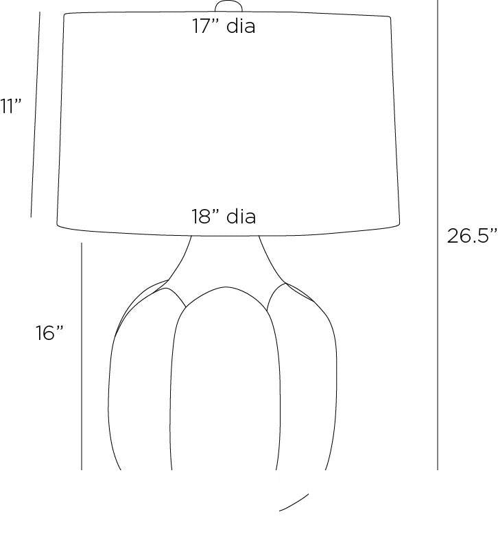 Fig Table Lamp PTC52-594 technical dimension drawing